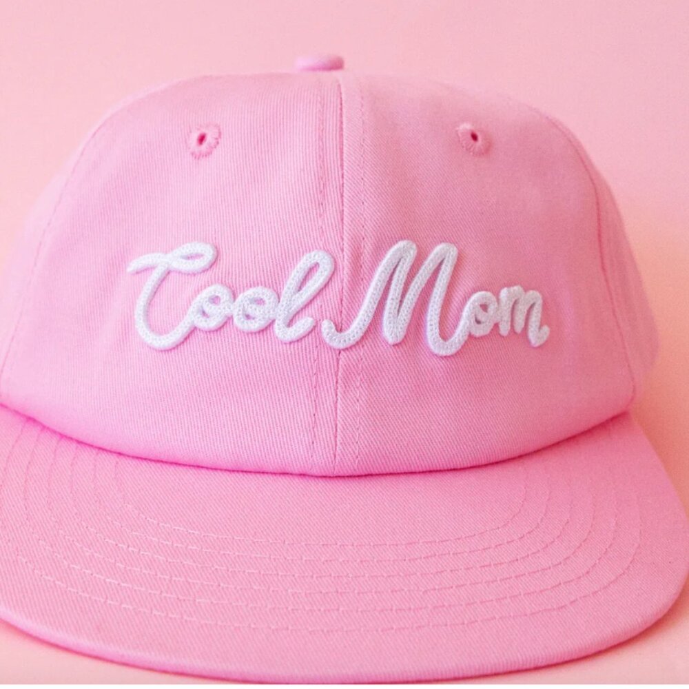 Cool Mom Pink Hat Flat Brimmed